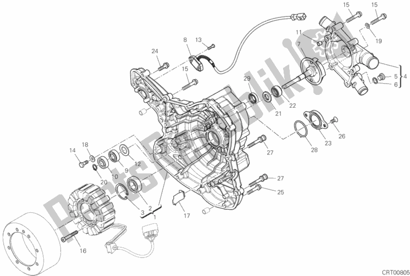 All parts for the Generator Cover of the Ducati Hypermotard 950 SP USA 2019